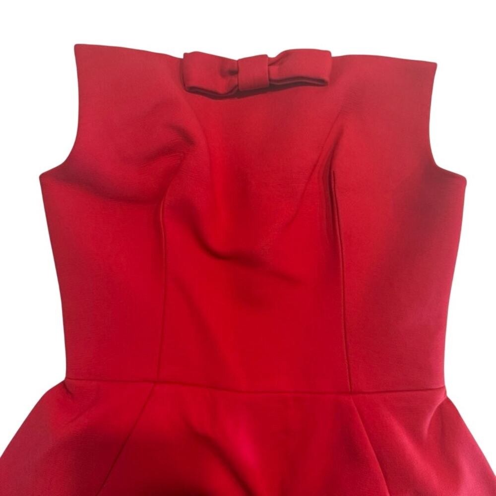 Helsa The S Curve Dress With Bow in Lipstick Red, Size XS - Picture 5 of 9